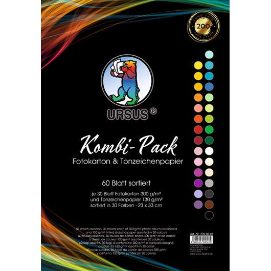 Kombi-Pack Tonpapier 130g+Fotokarton 300g A4 - 60BL